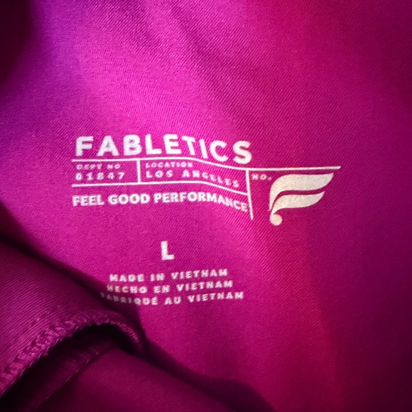 Fabletics Womens Scrub Sets Lot of 2 Purple Magenta V-Neck Jogger Pants Large - Picture 4 of 5